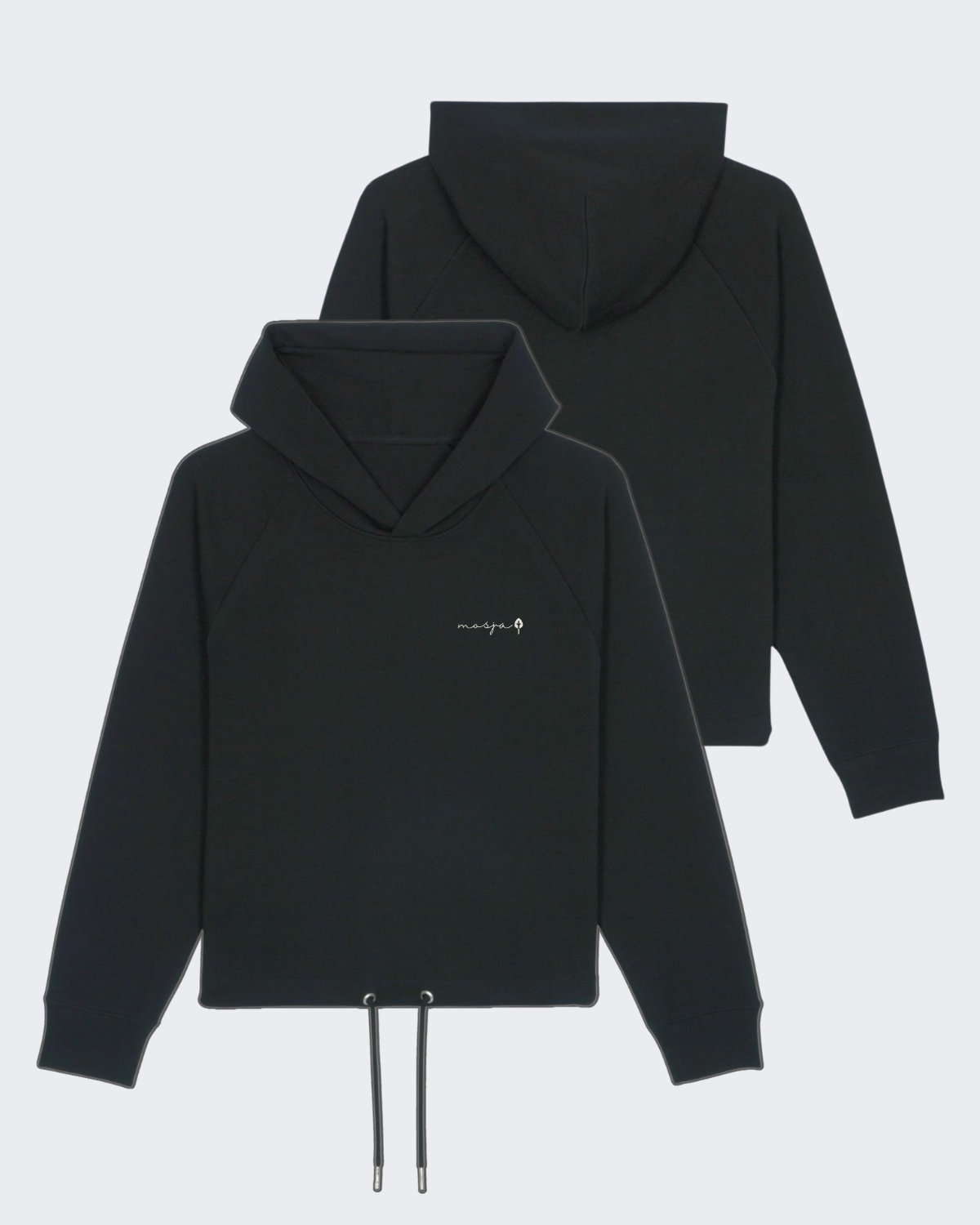 Crop-Hoodie "Black"