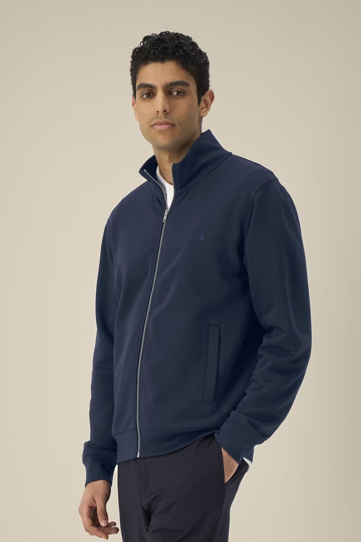 Stehkragen-Sweatjacke