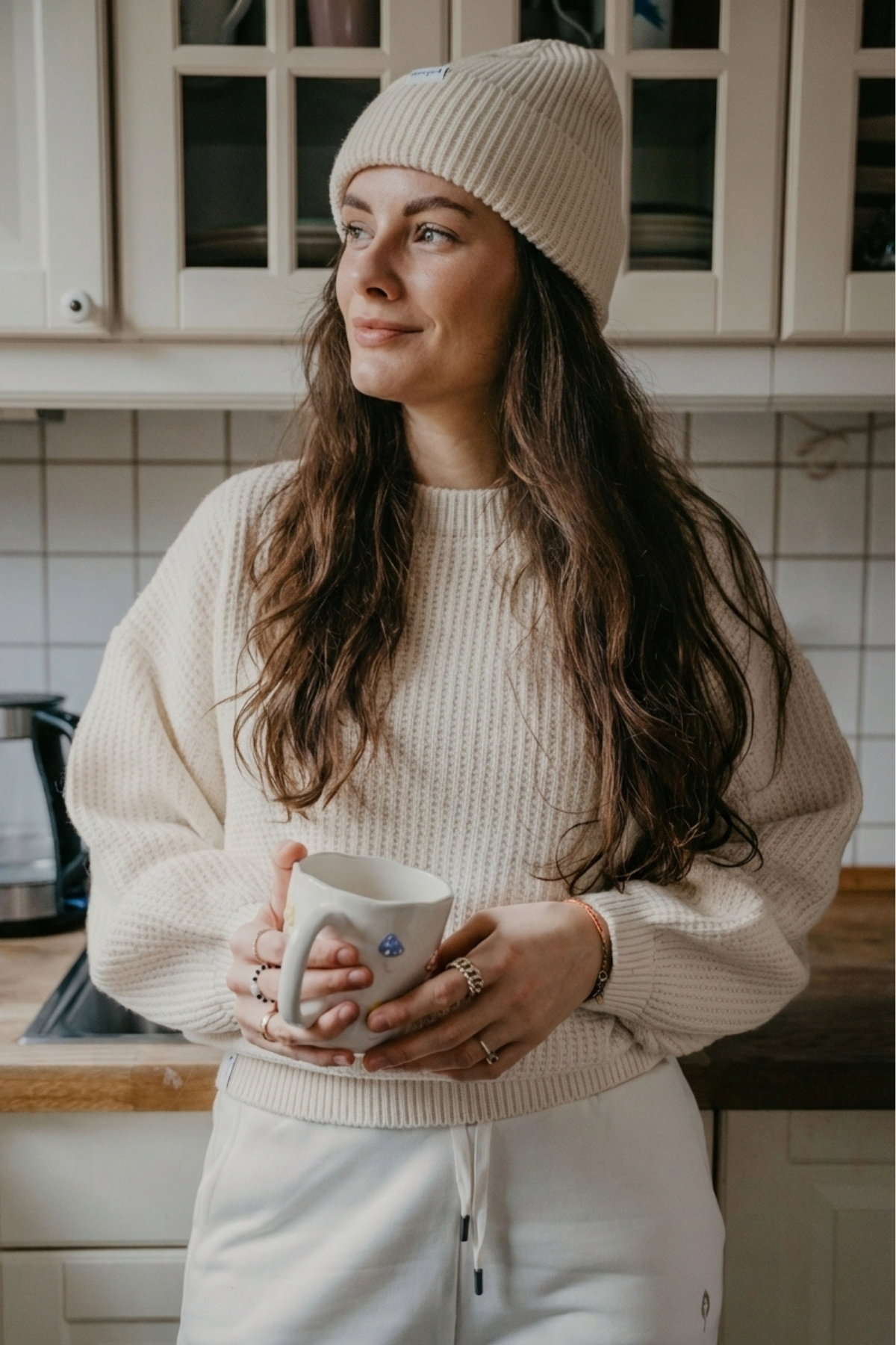 Merino Set - Strick-Sweater & Long Beanie Merino