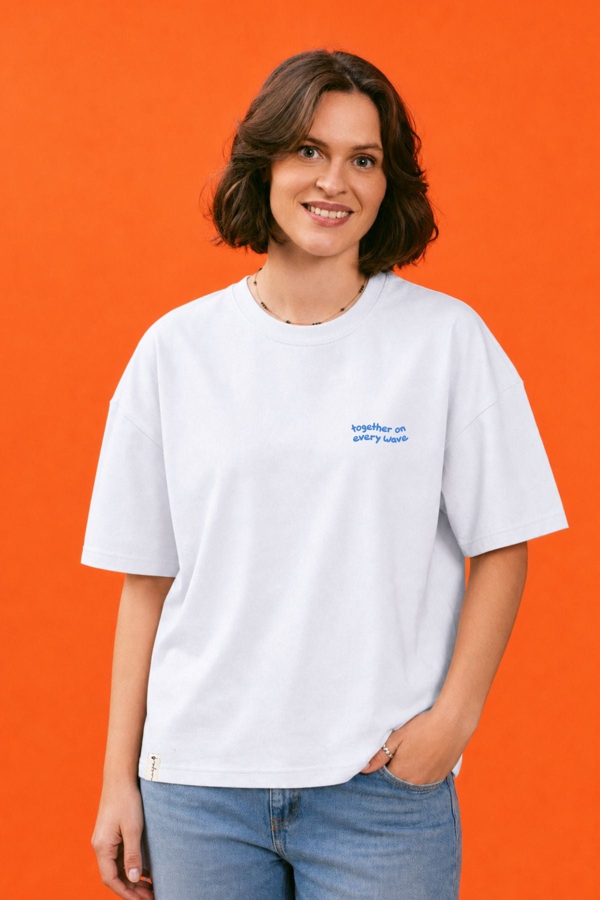 Oversize-Shirt Women Same Wave White